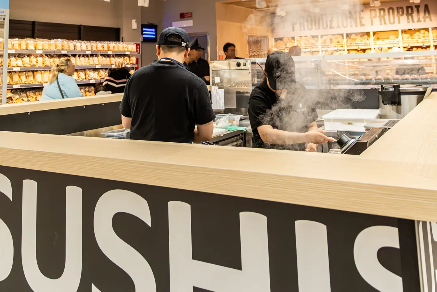 Reparto sushi di un supermercato