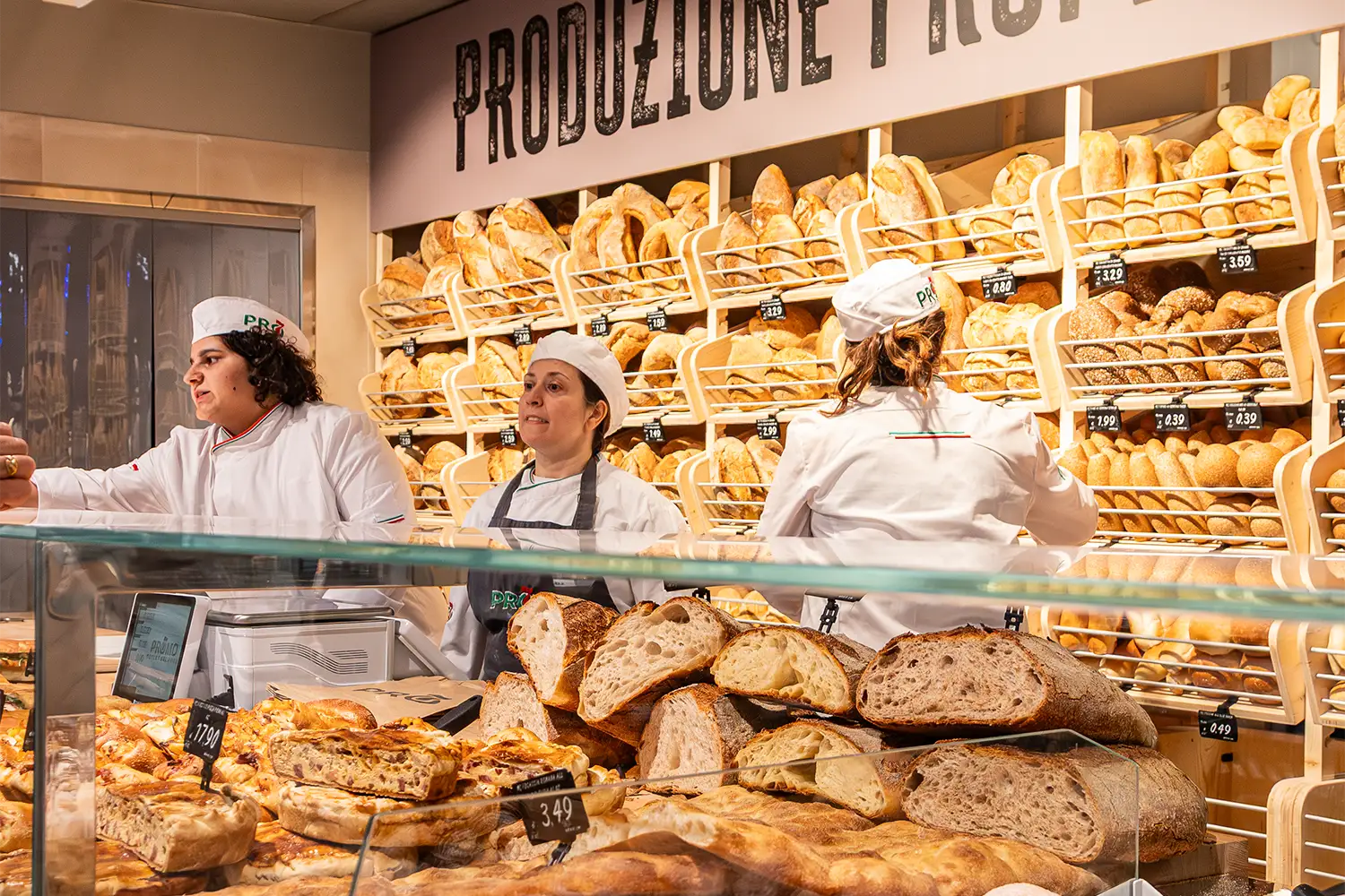 Reparto panetteria di un supermercato